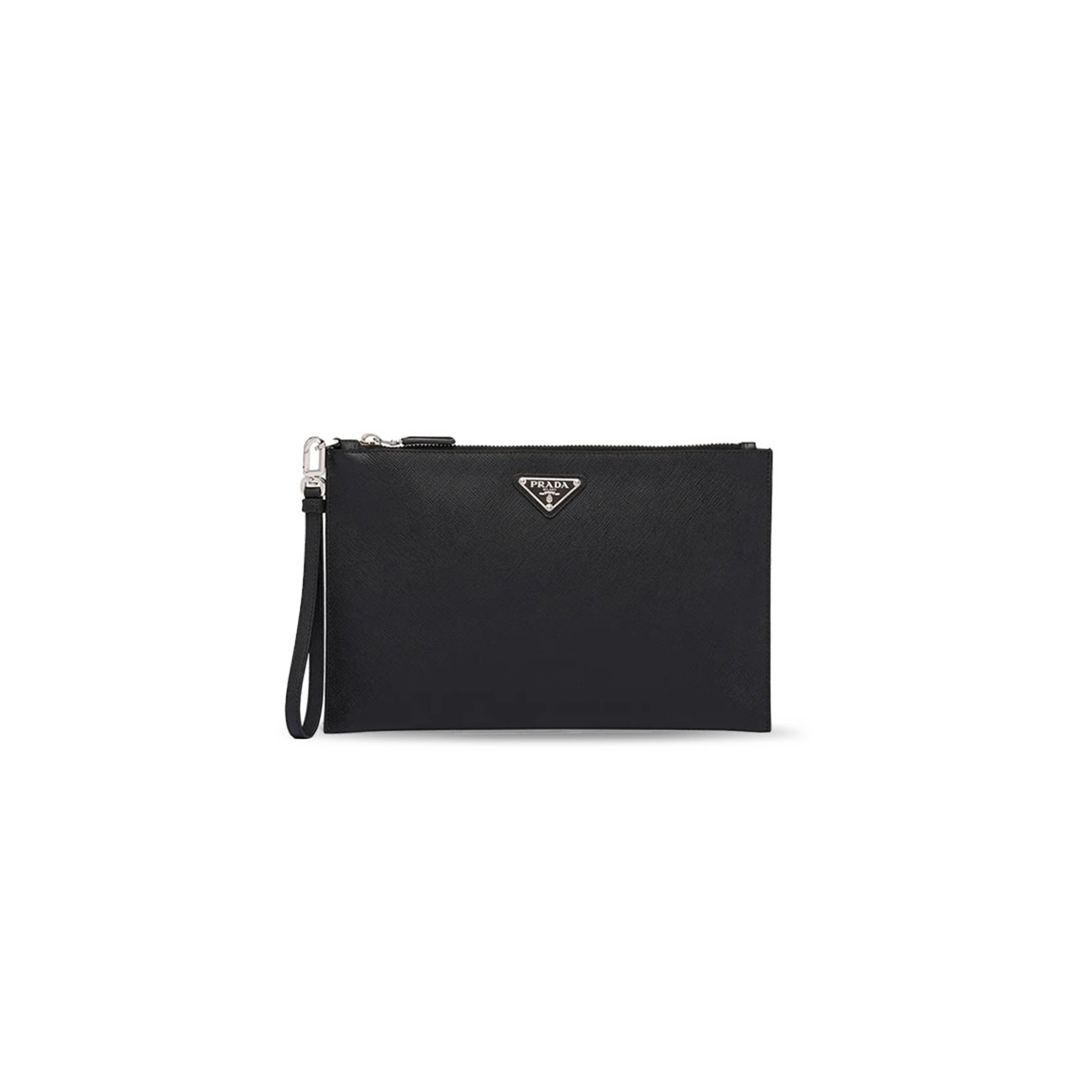 PRADA LOGO PLAQUE CLUTCH BLACK 2VF024 (28*18*3cm) PRADA LOGO PLAQUE CLUTCH BLACK 2VF024 (28*18*3cm)